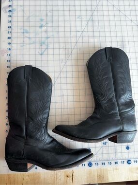 Black Leather Cowboy Boots - Classic Western Style